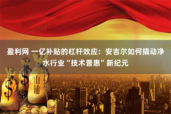 盈利网 一亿补贴的杠杆效应：安吉尔如何撬动净水行业“技术普惠”新纪元